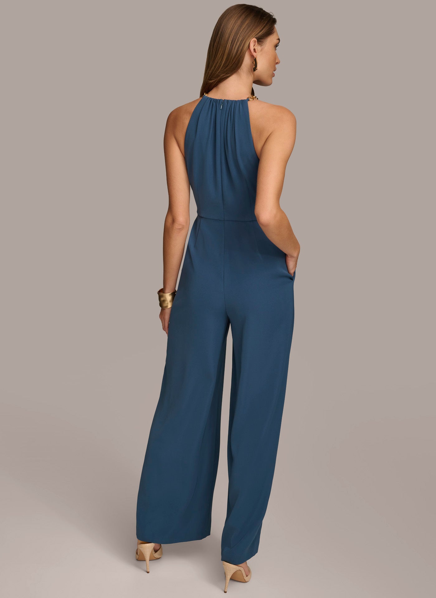 (image for) INNOVATIVE HALTER NECK CHAIN JUMPSUIT